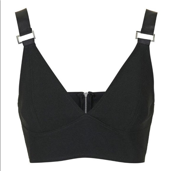 Topshop D-Ring Bralette Crop Top Black - Picture 3 of 5